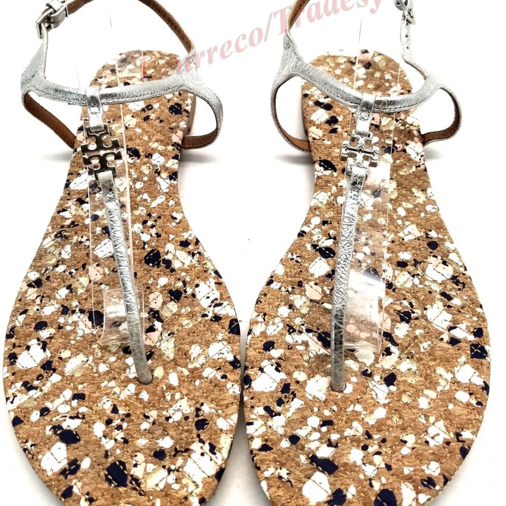 Tory Burch Silver Metallic Leather Marion Quilted